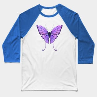 Purple butterfly emoji Baseball T-Shirt
